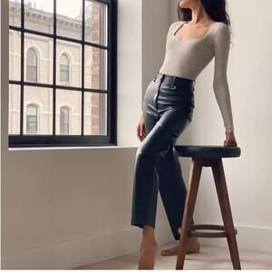 Aritzia Wilfred Faux Leather High Rise Funk Pant